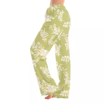 Женские пижамные штаны, одежда для сна, повседневные брюки с эластичной резинкой на талии, удобные прямые свободные брюки для йоги L