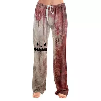 Женские пижамные штаны, одежда для сна, повседневные брюки с эластичной резинкой на талии, удобные прямые свободные брюки для йоги M