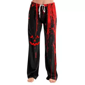 Женские пижамные штаны, одежда для сна, повседневные брюки с эластичной резинкой на талии, удобные прямые свободные брюки для йоги S