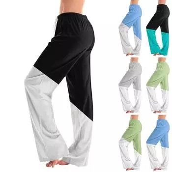 Женские пижамные штаны, одежда для сна, повседневные брюки с эластичной резинкой на талии, удобные прямые свободные брюки для йоги S