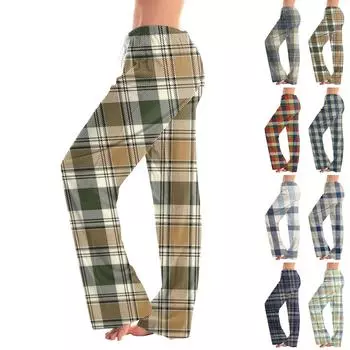 Женские пижамные штаны, одежда для сна, повседневные брюки с эластичной резинкой на талии, удобные прямые свободные брюки для йоги XL