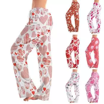 Женские пижамные штаны, одежда для сна, повседневные брюки с эластичной резинкой на талии, удобные прямые свободные брюки для йоги L бежевый