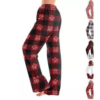 Женские пижамные штаны, одежда для сна, повседневные брюки с эластичной резинкой на талии, удобные прямые свободные брюки для йоги S