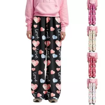 Женские пижамные штаны, одежда для сна, повседневные брюки с эластичной резинкой на талии, удобные прямые свободные брюки для йоги XL бежевый