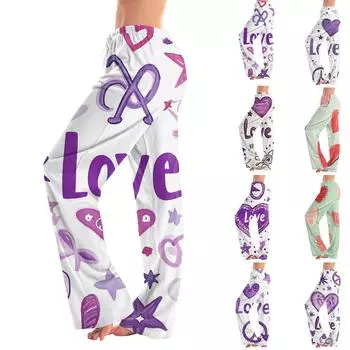 Женские пижамные штаны, одежда для сна, повседневные брюки с эластичной резинкой на талии, удобные прямые свободные брюки для йоги L бежевый