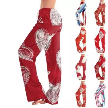 Женские пижамные штаны, одежда для сна, повседневные брюки с эластичной резинкой на талии, удобные прямые свободные брюки для йоги L бежевый