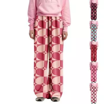 Женские пижамные штаны, одежда для сна, повседневные брюки с эластичной резинкой на талии, удобные прямые свободные брюки для йоги S киноварь