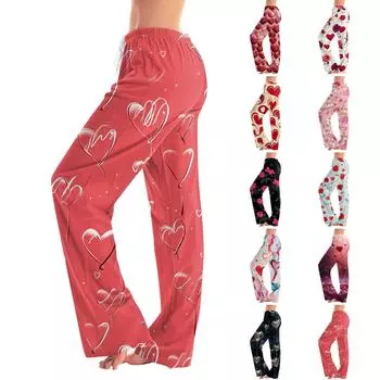 Женские пижамные штаны, одежда для сна, повседневные брюки с эластичной резинкой на талии, удобные прямые свободные брюки для йоги XXL бежевый