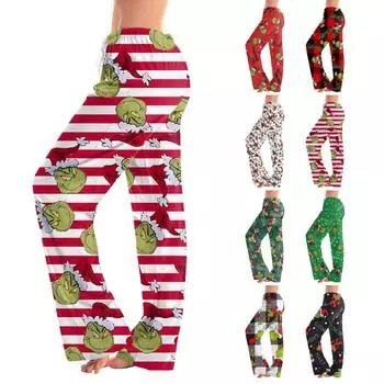 Женские пижамные штаны, одежда для сна, повседневные брюки с эластичной резинкой на талии, удобные прямые свободные брюки для йоги L бежевый