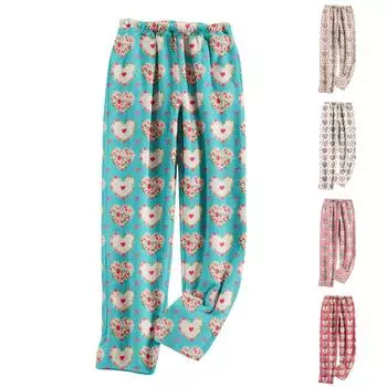 Женские пижамные штаны, одежда для сна, повседневные брюки с эластичной резинкой на талии, удобные прямые свободные брюки для йоги M хаки