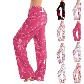 Женские пижамные штаны, одежда для сна, повседневные брюки с эластичной резинкой на талии, удобные прямые свободные брюки для йоги XXL бежевый