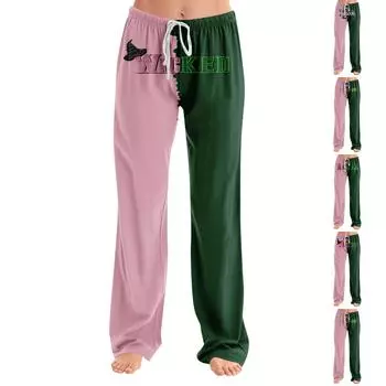 Женские пижамные штаны, одежда для сна, повседневные брюки с эластичной резинкой на талии, удобные прямые свободные брюки для йоги L армия зеленый