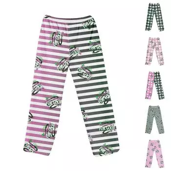 Женские пижамные штаны, одежда для сна, повседневные брюки с эластичной резинкой на талии, удобные прямые свободные брюки для йоги L армия зеленый