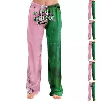 Женские пижамные штаны, одежда для сна, повседневные брюки с эластичной резинкой на талии, удобные прямые свободные брюки для йоги L армия зеленый