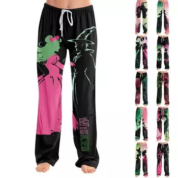 Женские пижамные штаны, одежда для сна, повседневные брюки с эластичной резинкой на талии, удобные прямые свободные брюки для йоги L армия зеленый