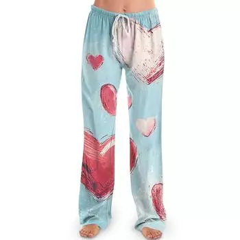 Женские пижамные штаны, одежда для сна, повседневные брюки с эластичной резинкой на талии, удобные прямые свободные брюки для йоги S