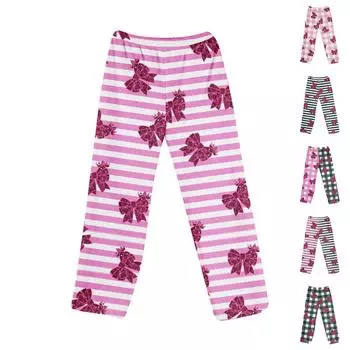 Женские пижамные штаны, одежда для сна, повседневные брюки с эластичной резинкой на талии, удобные прямые свободные брюки для йоги XXL