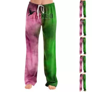 Женские пижамные штаны, одежда для сна, повседневные брюки с эластичной резинкой на талии, удобные прямые свободные брюки для йоги L