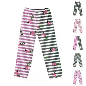 Женские пижамные штаны, одежда для сна, повседневные брюки с эластичной резинкой на талии, удобные прямые свободные брюки для йоги L армия зеленый