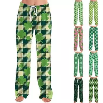 Женские пижамные штаны, одежда для сна, повседневные брюки с эластичной резинкой на талии, удобные прямые свободные брюки для йоги XXXL