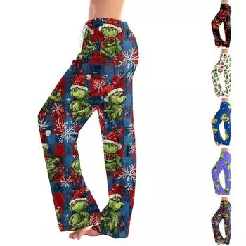 Женские пижамные штаны, одежда для сна, повседневные брюки с эластичной резинкой на талии, удобные прямые свободные брюки для йоги XXXL чёрный