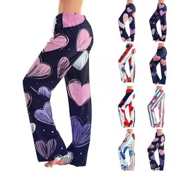 Женские пижамные штаны, одежда для сна, повседневные брюки с эластичной резинкой на талии, удобные прямые свободные брюки для йоги L бежевый