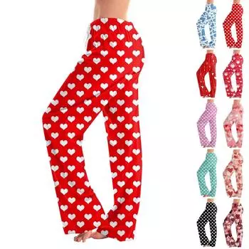 Женские пижамные штаны, одежда для сна, повседневные брюки с эластичной резинкой на талии, удобные прямые свободные брюки для йоги XXXL синий