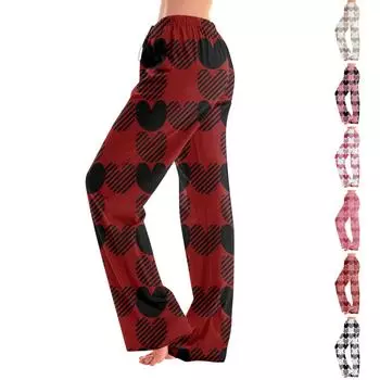 Женские пижамные штаны, одежда для сна, повседневные брюки с эластичной резинкой на талии, удобные прямые свободные брюки для йоги XL чёрный