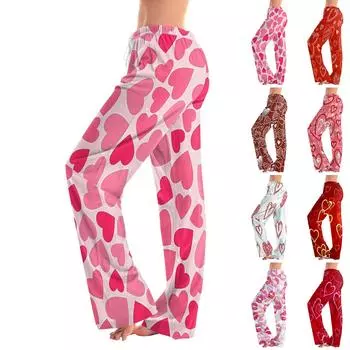 Женские пижамные штаны, одежда для сна, повседневные брюки с эластичной резинкой на талии, удобные прямые свободные брюки для йоги XL