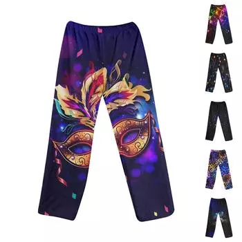 Женские пижамные штаны, одежда для сна, повседневные брюки с эластичной резинкой на талии, удобные прямые свободные брюки для йоги XXXL