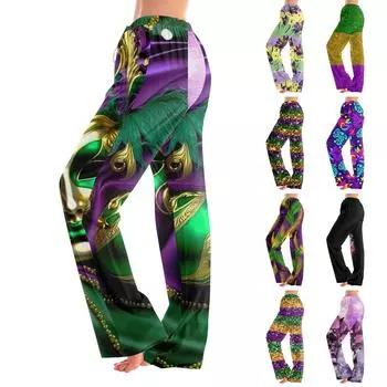 Женские пижамные штаны, одежда для сна, повседневные брюки с эластичной резинкой на талии, удобные прямые свободные брюки для йоги L армия зеленый