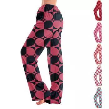 Женские пижамные штаны, одежда для сна, повседневные брюки с эластичной резинкой на талии, удобные прямые свободные брюки для йоги L