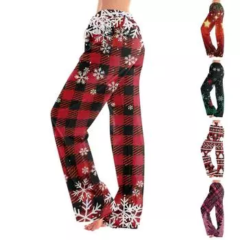 Женские пижамные штаны, одежда для сна, повседневные брюки с эластичной резинкой на талии, удобные прямые свободные брюки для йоги XL