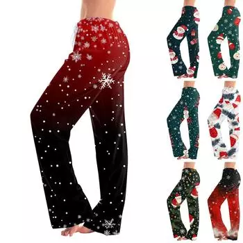 Женские пижамные штаны, одежда для сна, повседневные брюки с эластичной резинкой на талии, удобные прямые свободные брюки для йоги XXXL