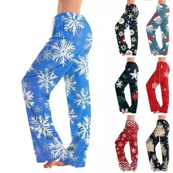 Женские пижамные штаны, одежда для сна, повседневные брюки с эластичной резинкой на талии, удобные прямые свободные брюки для йоги XXXL