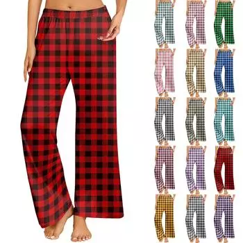 Женские пижамные штаны, одежда для сна, повседневные брюки с эластичной резинкой на талии, удобные прямые свободные брюки для йоги L бежевый