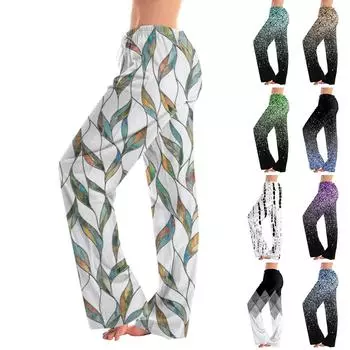 Женские пижамные штаны, одежда для сна, повседневные брюки с эластичной резинкой на талии, удобные прямые свободные брюки для йоги XXXL белый