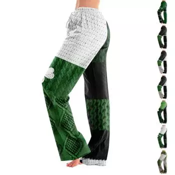 Женские пижамные штаны, одежда для сна, повседневные брюки с эластичной резинкой на талии, удобные прямые свободные брюки для йоги S