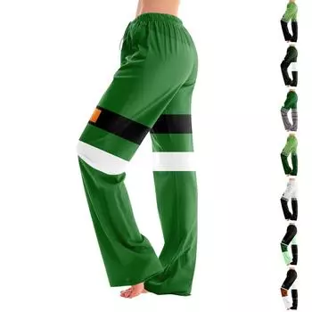 Женские пижамные штаны, одежда для сна, повседневные брюки с эластичной резинкой на талии, удобные прямые свободные брюки для йоги XXXL