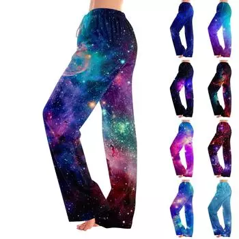 Женские пижамные штаны, одежда для сна, повседневные брюки с эластичной резинкой на талии, удобные прямые свободные брюки для йоги L горячий розовый