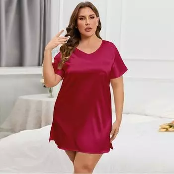 Женские пижамы из ледяного шелка большого размера, летняя тонкая домашняя одежда, длинные женские ночные рубашки XL