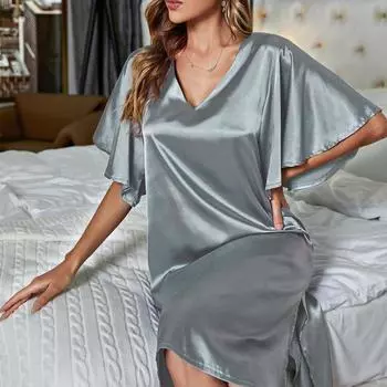 Женские пижамы, летняя тонкая шелковая домашняя одежда, сексуальные пижамы для женщин M