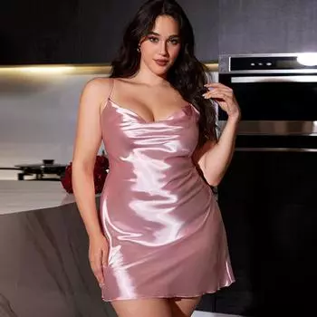 Женские пижамы, пижамы с подвязками, сексуальные ночнушки с подвязками, нижнее белье, повседневная свободная домашняя одежда из атласа XL