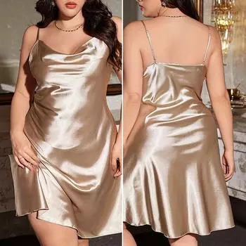 Женские пижамы, сексуальные ночные рубашки с подвязками, интимное белье, сексуальная свободная атласная домашняя одежда XL