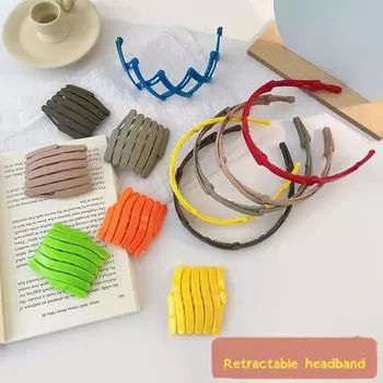 Женские пластиковые выдвижные обручи для волос, аксессуары для женщин и девочек, складные ленты для волос, зубчатая противоскользящая повязка на голову, головной убор