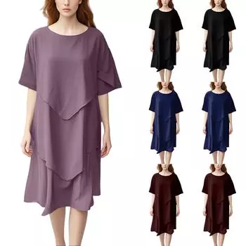 Женские платья больших размеров Темперамент Элегантные повседневные банкетные платья L чёрный