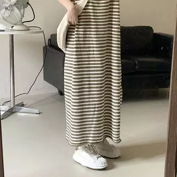 Женские платья большого размера, повседневное полосатое платье-майка без рукавов, свободное и тонкое Сотни платьев L