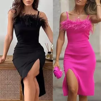 Женские платья для встречи выпускников с кисточками и круглым вырезом без рукавов, тонкое облегающее мини-платье L