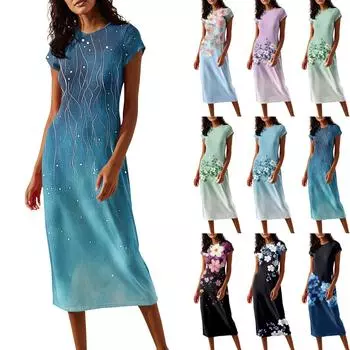 Женские платья миди с коротким рукавом и воротником-хомут, весна-лето, вечернее платье L чёрный