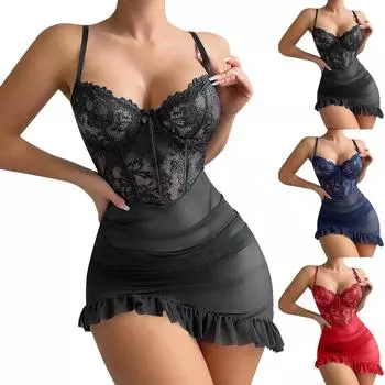 Женские платья с накладками на грудь, готические сексуальные костюмы для вечеринок в нижнем белье, красный женский комплект с повязкой L